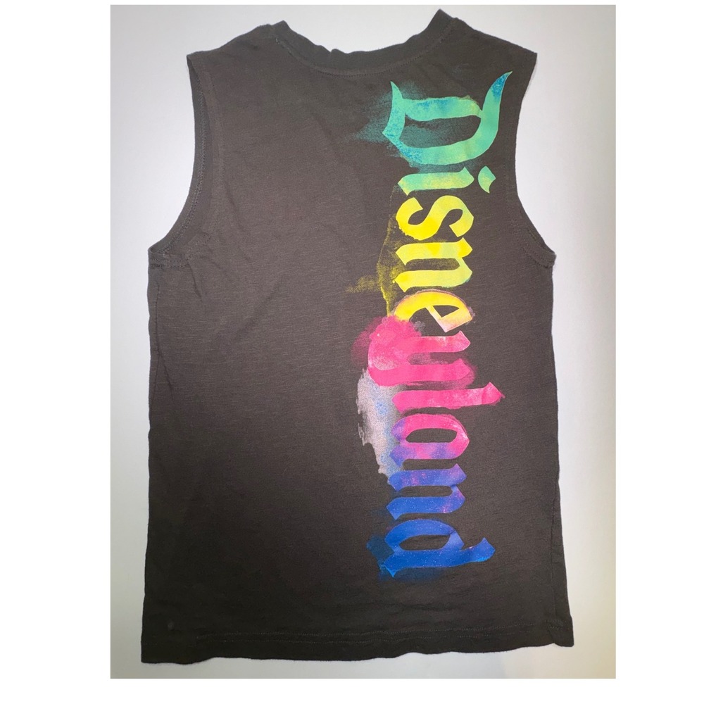 Disney Parks Disneyland Rainbow Castle Watercolor Muscle Tank Top Gray XS/TP - Picture 5 of 6